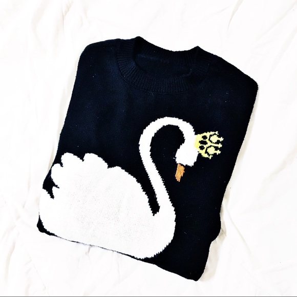 Sweaters - Swan Crown Sweater